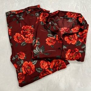 INC. red floral pajama set